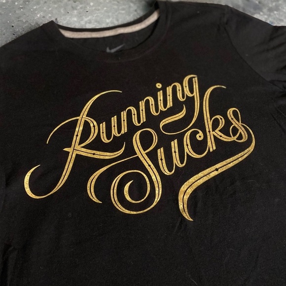 NWOT Nike “Running Sucks” Slim Fit Short Sleeve T-Shirt Women’s Size XL - Picture 6 of 16